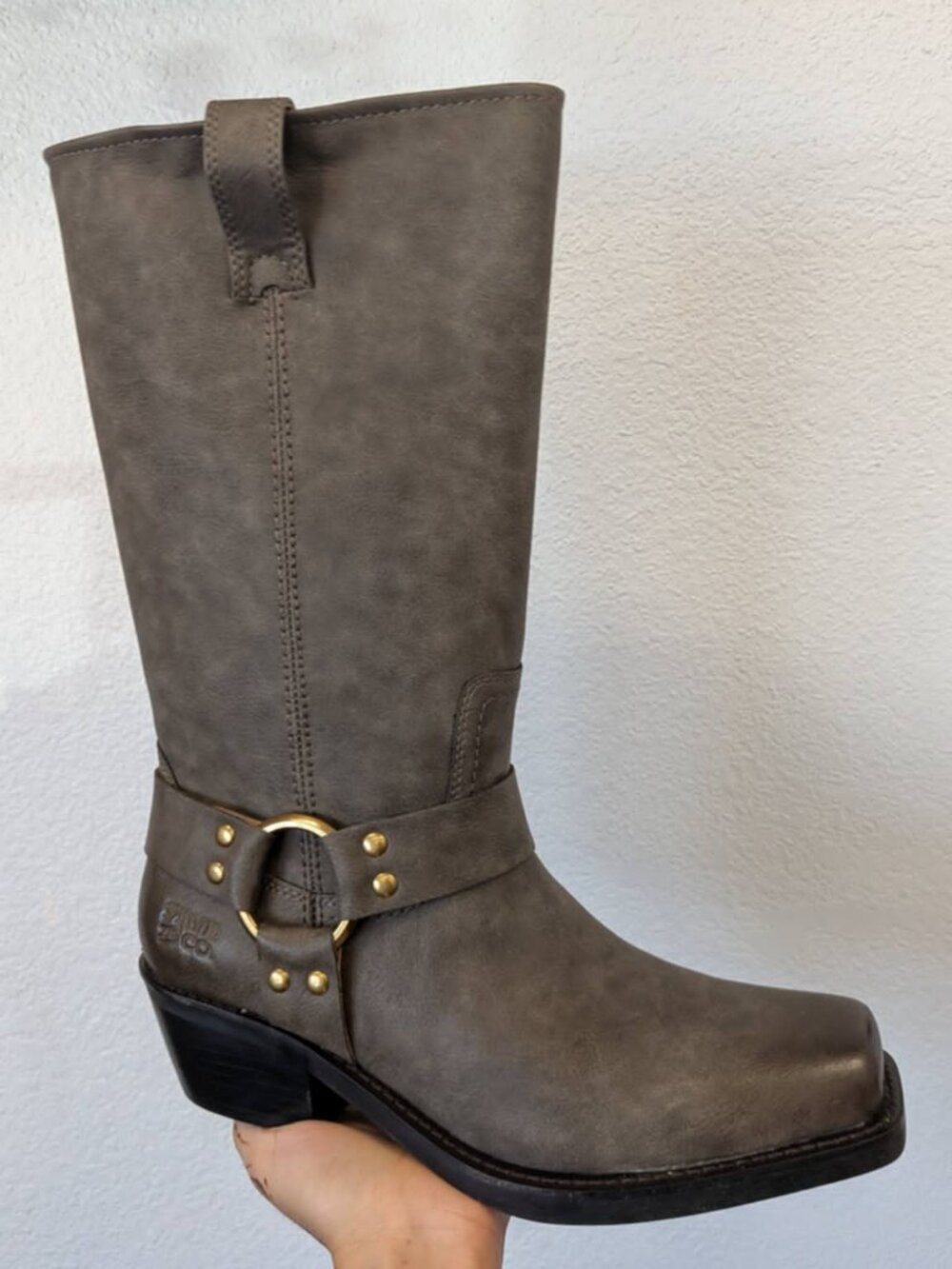Frye and Co. Women's Lorrie Harness 12 Tall Moto Boots (Smoke) Size 8.0 - O - Picture 4 of 5
